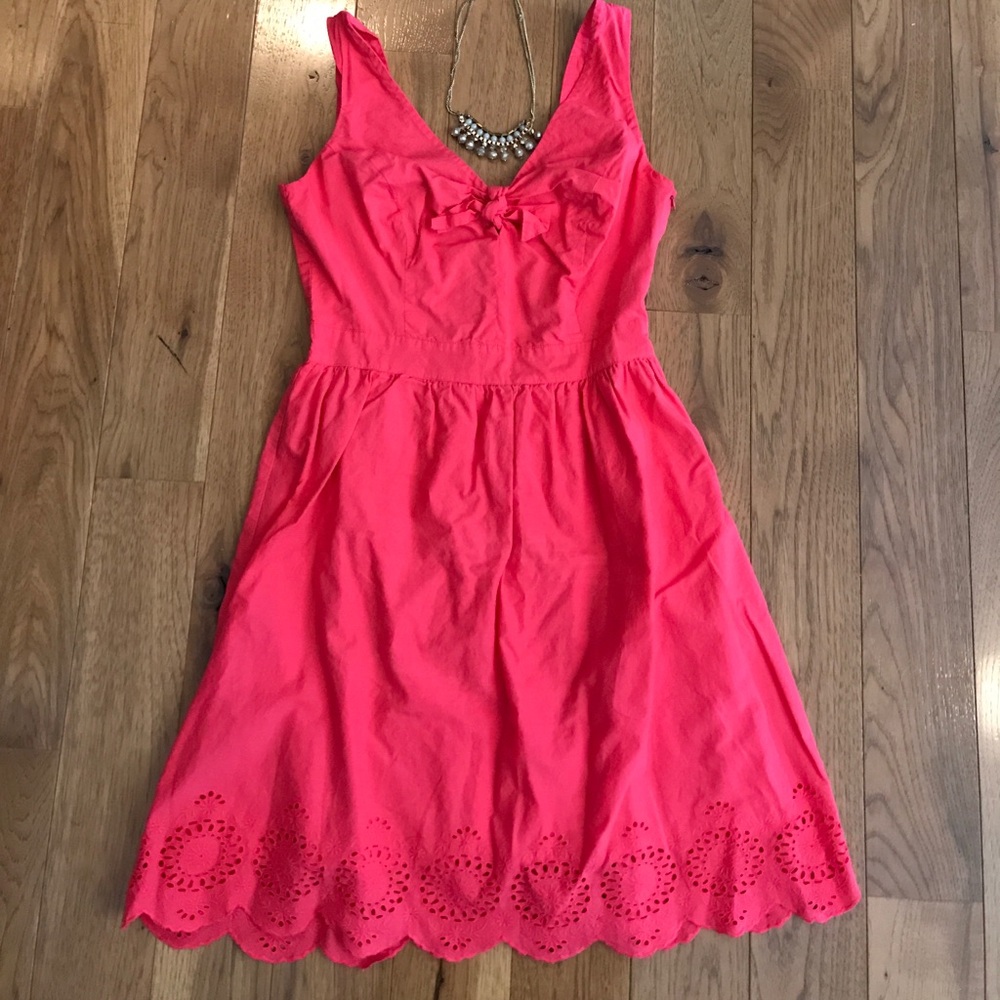 Jessica Simpson Pink Ruched Midi Sundress with Scoop Neck for Wedding Guest